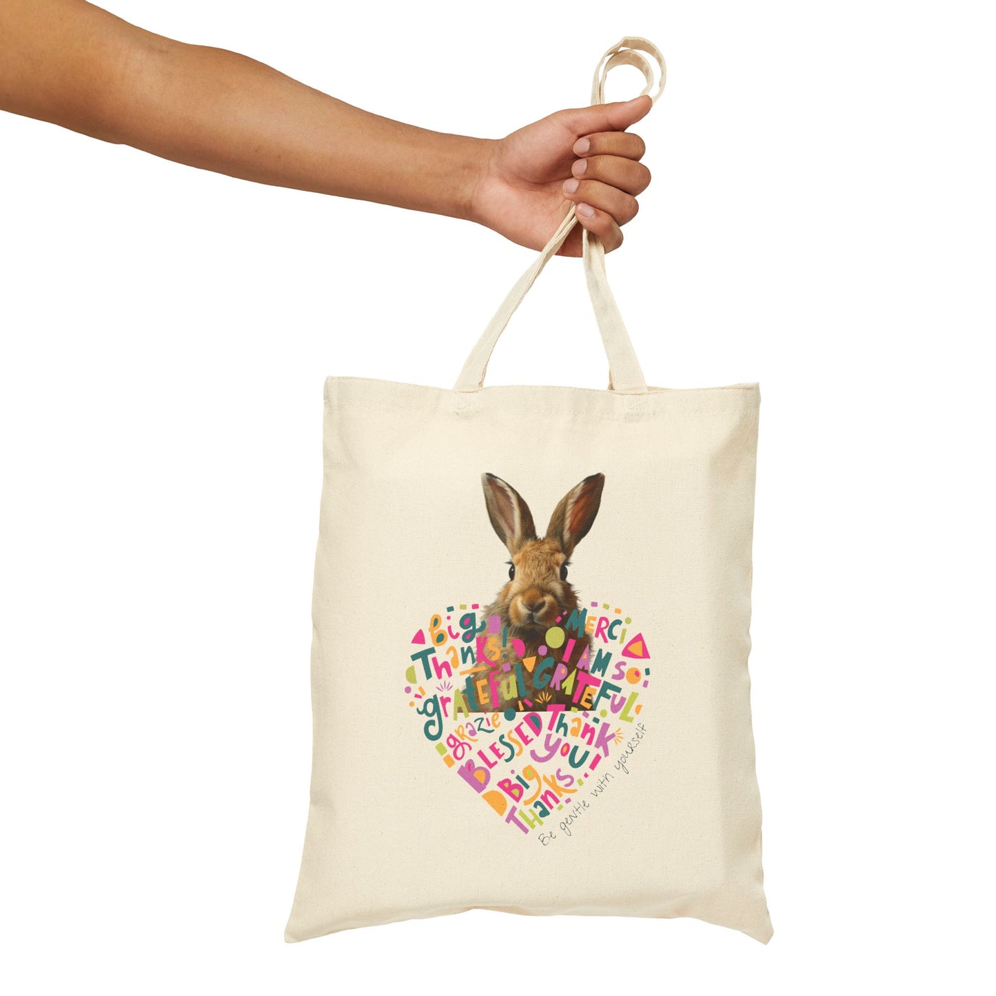Bunny Heart Cotton Canvas Tote Bag | Bunny Tote Bag | Rabbit Tote Bag | Gift for Bunny Lovers | Gift for Rabbit Lovers | Pets Lover Tote Bag | Pet Products | Pet Accessories | Bunny Gifts | Personalised Pet Products| Pet Portrait | Custom Pet Portrait
