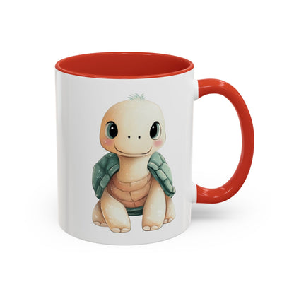 Cute Turtle Accent Coffee Mug, Unique Gift for Animal Lovers, Kitchen Decor, Cute Drinkware, Fun Collectible Mug
