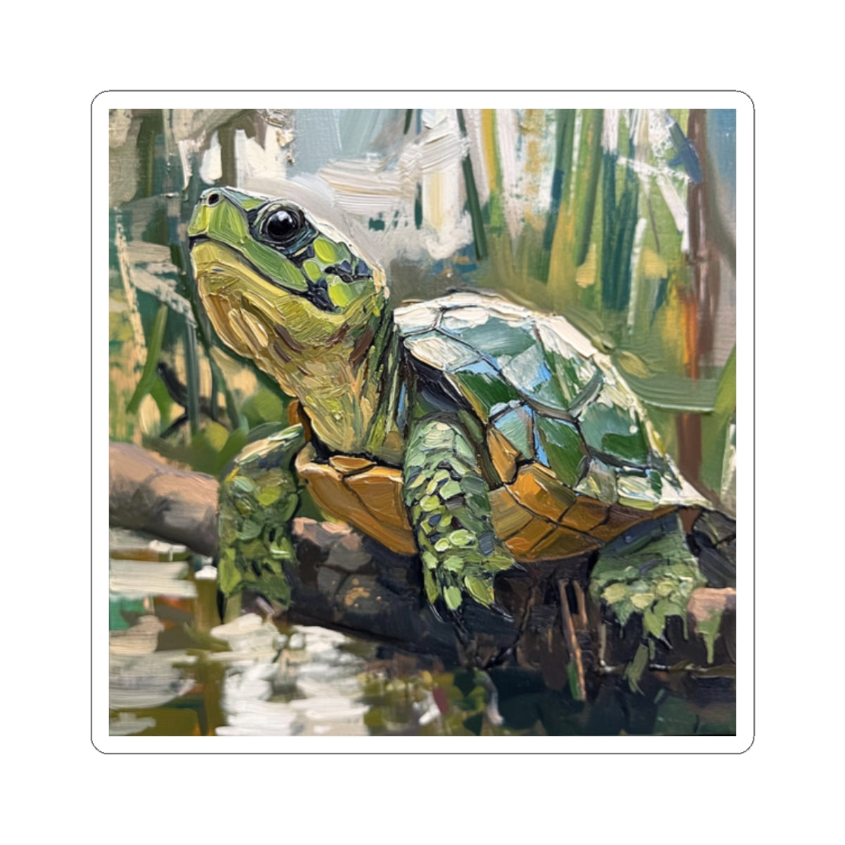 Whimsical Turtle Kiss-Cut Sticker, Turtle sticker, Reptile Sticker, Pet Sticker, Cute Animal Decals, Pet Decal, Vinyl Sticker, Pet Gift, Laptop Sticker, Luggage Sticker, Water Bottle Sticker, Luggage Sticker, Tumbler sticker, Scrapbook Sticker