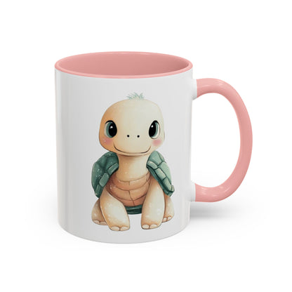 Cute Turtle Accent Coffee Mug, Unique Gift for Animal Lovers, Kitchen Decor, Cute Drinkware, Fun Collectible Mug