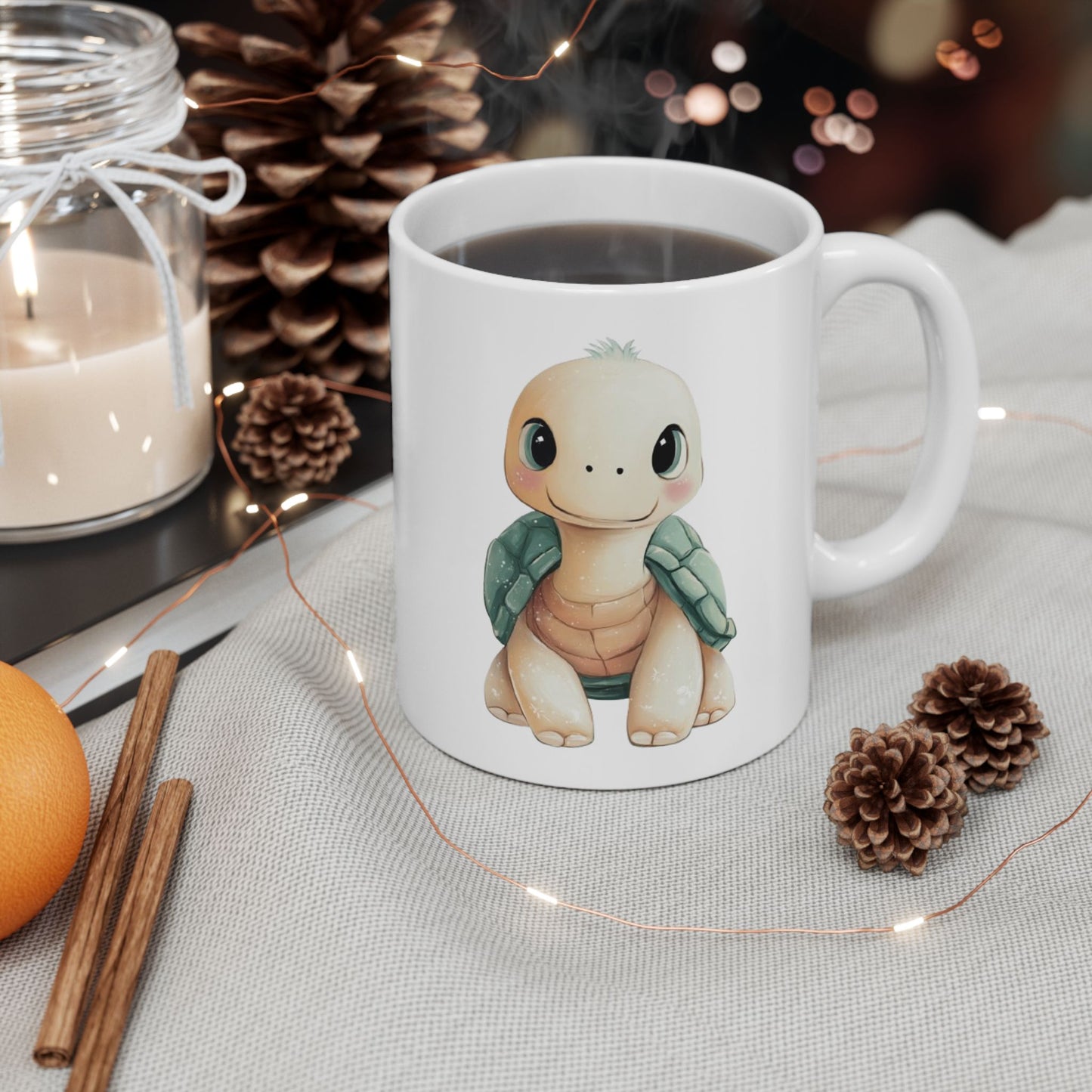 Cute Turtle Ceramic Mug | Unique Gift for Animal Lovers, Kitchen Decor, Cute Drinkware, Fun Collectible Mug