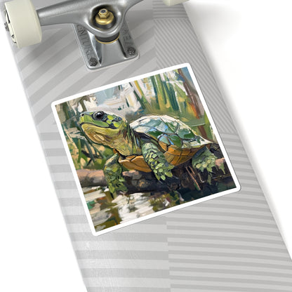 Whimsical Turtle Kiss-Cut Sticker, Turtle sticker, Reptile Sticker, Pet Sticker, Cute Animal Decals, Pet Decal, Vinyl Sticker, Pet Gift, Laptop Sticker, Luggage Sticker, Water Bottle Sticker, Luggage Sticker, Tumbler sticker, Scrapbook Sticker