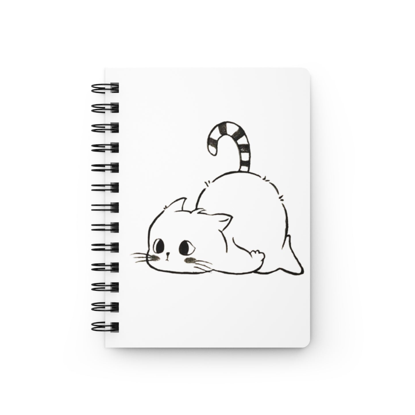 Playful Cat Spiral Bound Journal, Cute Notebook, Gift for Cat Lovers, Aesthetic Doodle Sketchbook, Perfect for Journaling