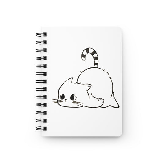 Playful Cat Spiral Bound Journal, Cute Notebook, Gift for Cat Lovers, Aesthetic Doodle Sketchbook, Perfect for Journaling