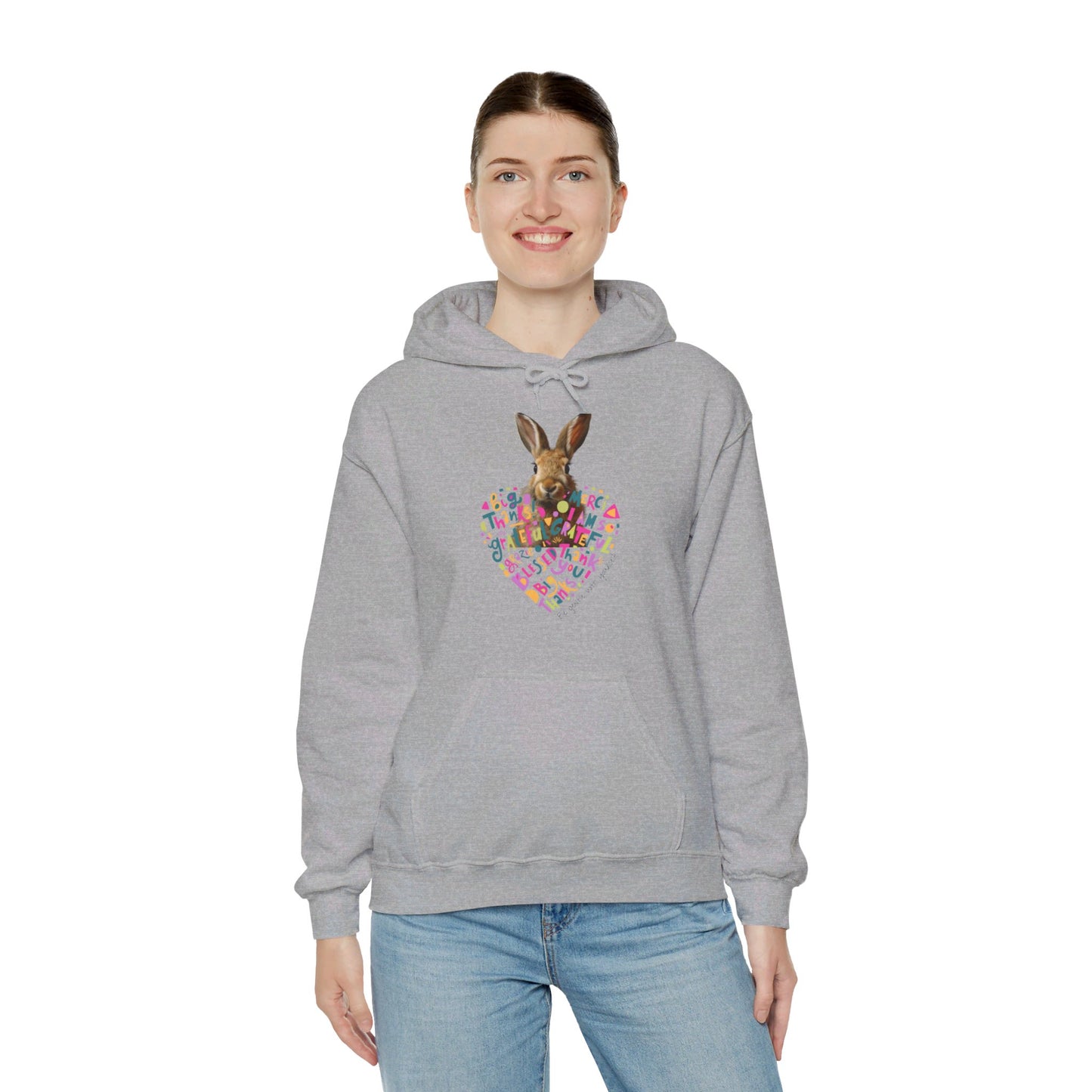 Gratitude Heart Bunny Hoodie Tee | Unisex Heavy Blend™ Hooded Sweatshirt | Gifts for Bunny Lovers | Pets Lover Tee | Rabbit Owner Shirt | Cute Rabbit Gifts |Personalized Pet Sweatshirt | Custom Gift | Bunny Shirt | Personalised Pet Hoodie