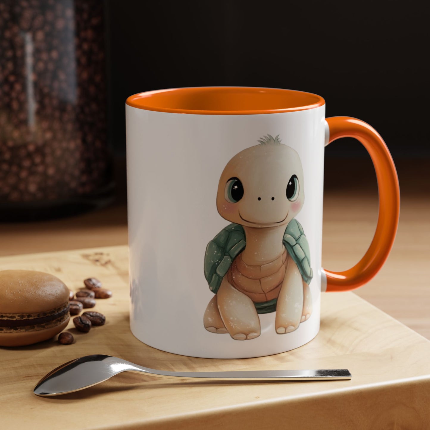 Cute Turtle Accent Coffee Mug, Unique Gift for Animal Lovers, Kitchen Decor, Cute Drinkware, Fun Collectible Mug