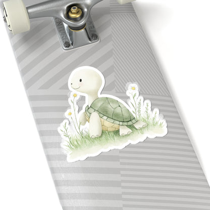 Whimsical Turtle Kiss-Cut Sticker, Turtle sticker, Reptile Sticker, Pet Sticker, Cute Animal Decals, Pet Decal, Vinyl Sticker, Pet Gift, Laptop Sticker, Luggage Sticker, Water Bottle Sticker, Tumbler sticker, Scrapbook Sticker