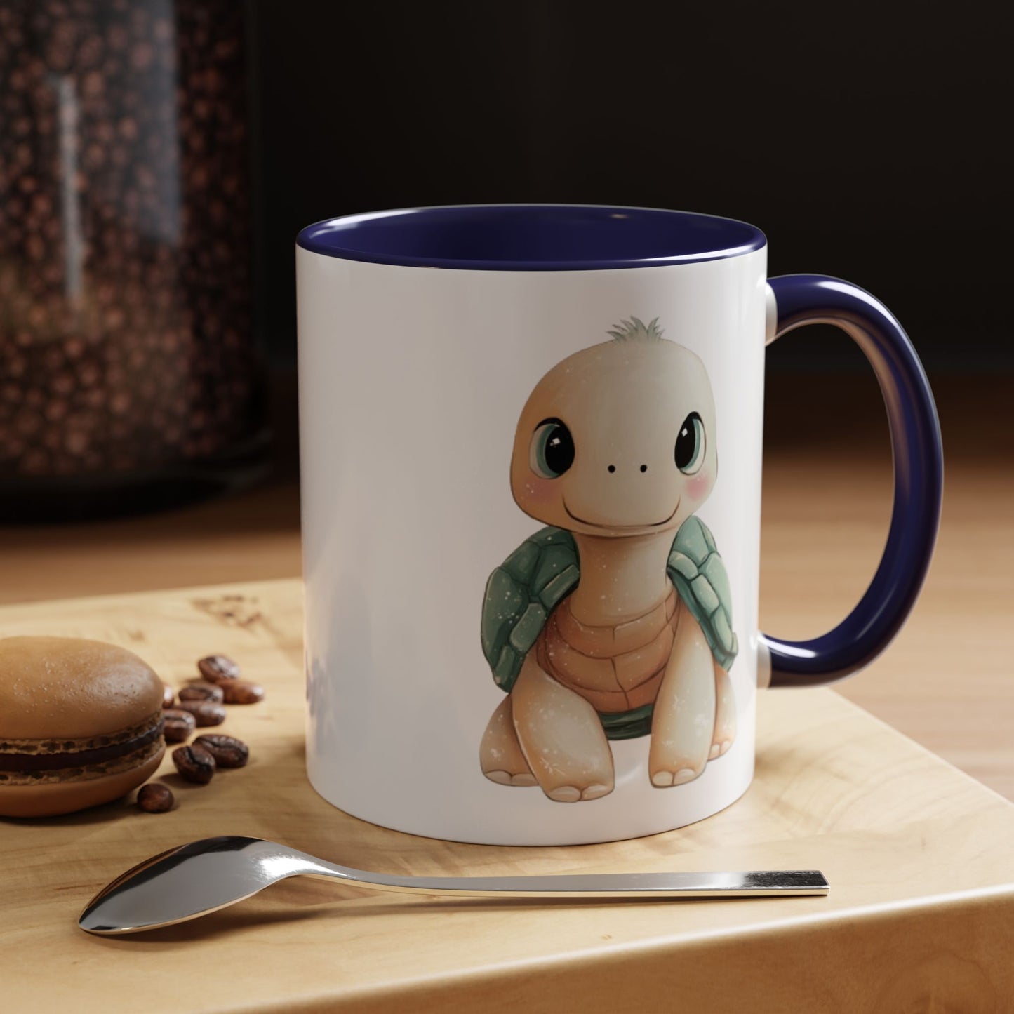 Cute Turtle Accent Coffee Mug, Unique Gift for Animal Lovers, Kitchen Decor, Cute Drinkware, Fun Collectible Mug