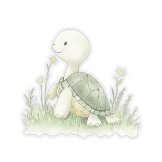 Whimsical Turtle Kiss-Cut Sticker, Turtle sticker, Reptile Sticker, Pet Sticker, Cute Animal Decals, Pet Decal, Vinyl Sticker, Pet Gift, Laptop Sticker, Luggage Sticker, Water Bottle Sticker, Tumbler sticker, Scrapbook Sticker