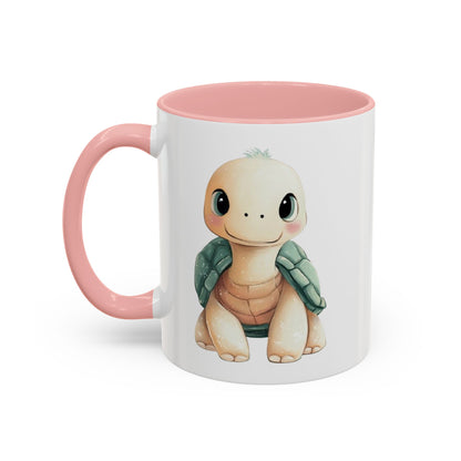 Cute Turtle Accent Coffee Mug, Unique Gift for Animal Lovers, Kitchen Decor, Cute Drinkware, Fun Collectible Mug