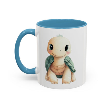 Cute Turtle Accent Coffee Mug, Unique Gift for Animal Lovers, Kitchen Decor, Cute Drinkware, Fun Collectible Mug