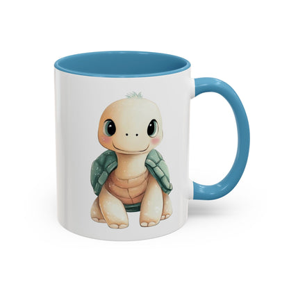Cute Turtle Accent Coffee Mug, Unique Gift for Animal Lovers, Kitchen Decor, Cute Drinkware, Fun Collectible Mug