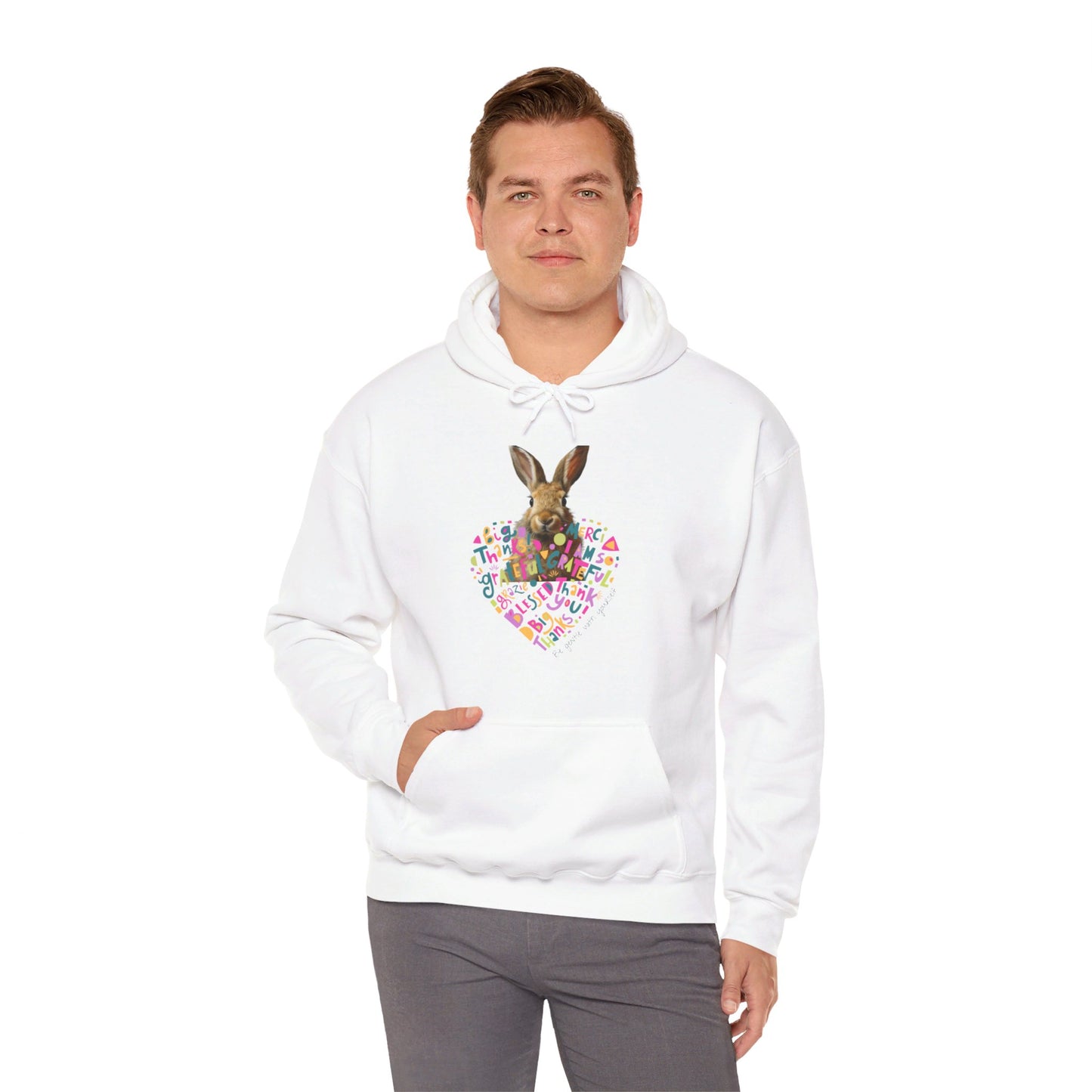 Gratitude Heart Bunny Hoodie Tee | Unisex Heavy Blend™ Hooded Sweatshirt | Gifts for Bunny Lovers | Pets Lover Tee | Rabbit Owner Shirt | Cute Rabbit Gifts |Personalized Pet Sweatshirt | Custom Gift | Bunny Shirt | Personalised Pet Hoodie