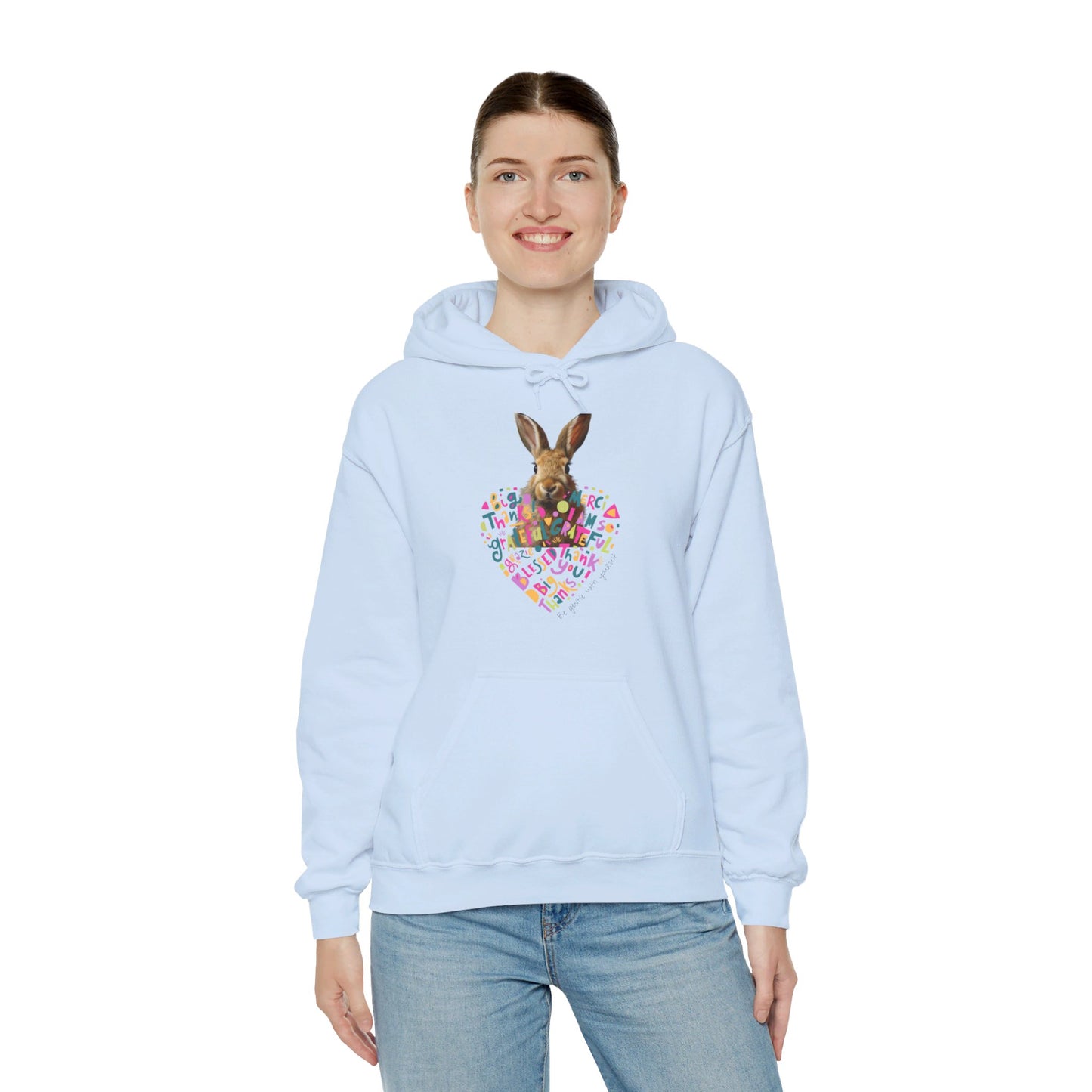 Gratitude Heart Bunny Hoodie Tee | Unisex Heavy Blend™ Hooded Sweatshirt | Gifts for Bunny Lovers | Pets Lover Tee | Rabbit Owner Shirt | Cute Rabbit Gifts |Personalized Pet Sweatshirt | Custom Gift | Bunny Shirt | Personalised Pet Hoodie