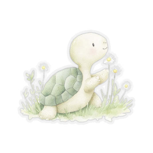 Whimsical Turtle Kiss-Cut Sticker, Turtle sticker, Reptile Sticker, Pet Sticker, Cute Animal Decals, Pet Decal, Vinyl Sticker, Pet Gift, Laptop Sticker, Luggage Sticker, Water Bottle Sticker, Tumbler sticker, Scrapbook Sticker