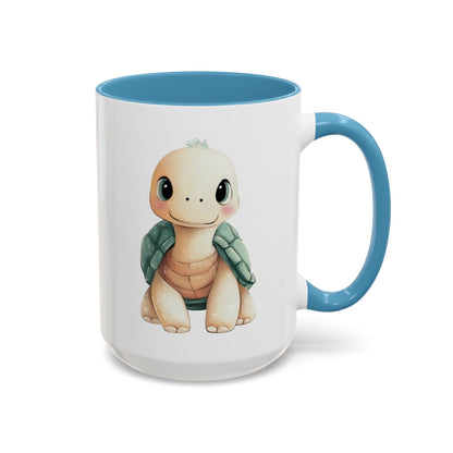 Cute Turtle Accent Coffee Mug, Unique Gift for Animal Lovers, Kitchen Decor, Cute Drinkware, Fun Collectible Mug