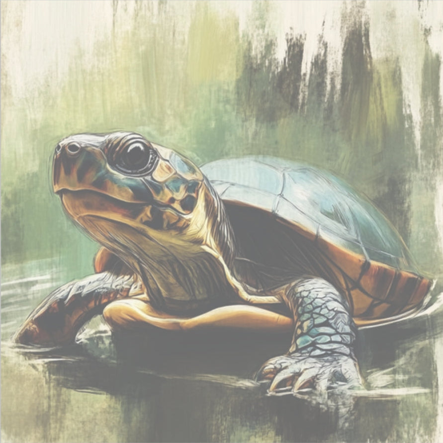 Whimsical Turtle Kiss-Cut Sticker, Turtle sticker, Reptile Sticker, Pet Sticker, Cute Animal Decals, Pet Decal, Vinyl Sticker, Pet Gift, Laptop Sticker, Luggage Sticker, Water Bottle Sticker, Tumbler sticker, Scrapbook Sticker