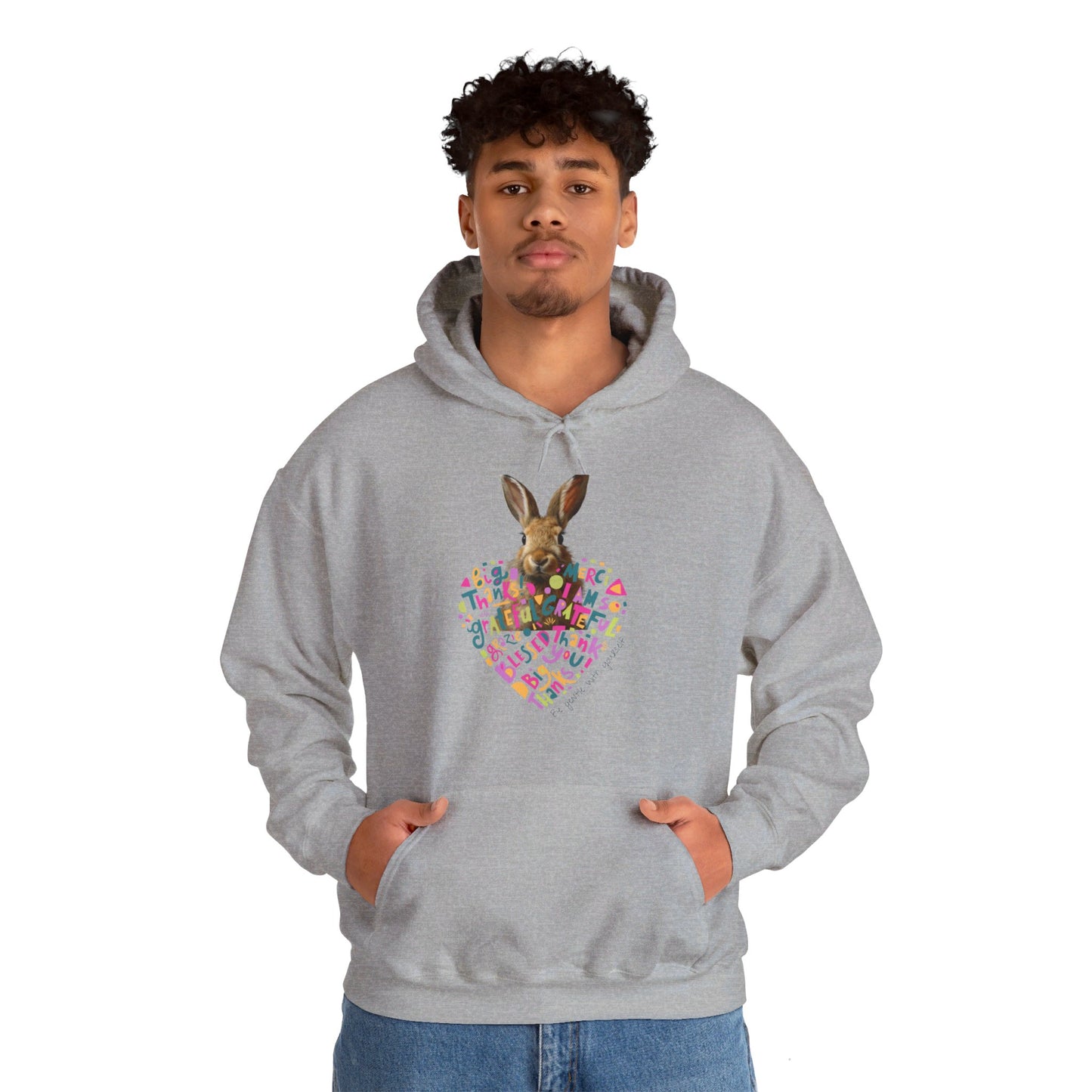 Gratitude Heart Bunny Hoodie Tee | Unisex Heavy Blend™ Hooded Sweatshirt | Gifts for Bunny Lovers | Pets Lover Tee | Rabbit Owner Shirt | Cute Rabbit Gifts |Personalized Pet Sweatshirt | Custom Gift | Bunny Shirt | Personalised Pet Hoodie