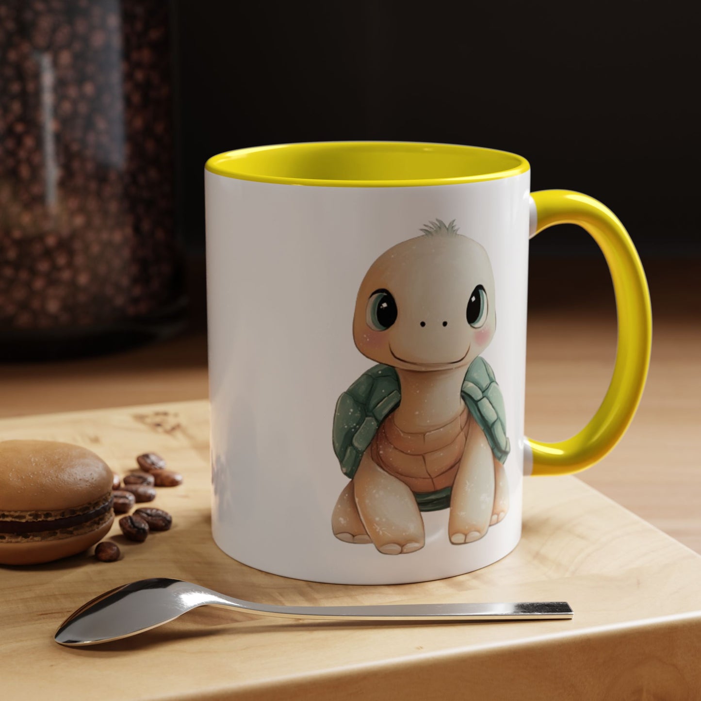 Cute Turtle Accent Coffee Mug, Unique Gift for Animal Lovers, Kitchen Decor, Cute Drinkware, Fun Collectible Mug