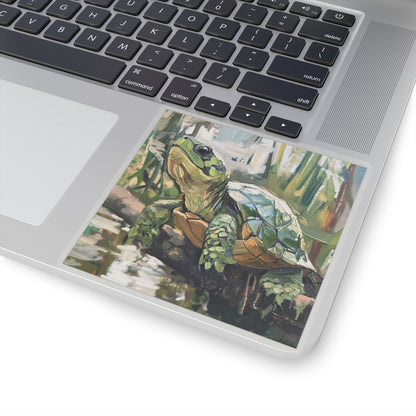 Whimsical Turtle Kiss-Cut Sticker, Turtle sticker, Reptile Sticker, Pet Sticker, Cute Animal Decals, Pet Decal, Vinyl Sticker, Pet Gift, Laptop Sticker, Luggage Sticker, Water Bottle Sticker, Luggage Sticker, Tumbler sticker, Scrapbook Sticker