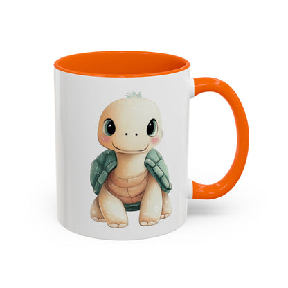 Cute Turtle Accent Coffee Mug, Unique Gift for Animal Lovers, Kitchen Decor, Cute Drinkware, Fun Collectible Mug