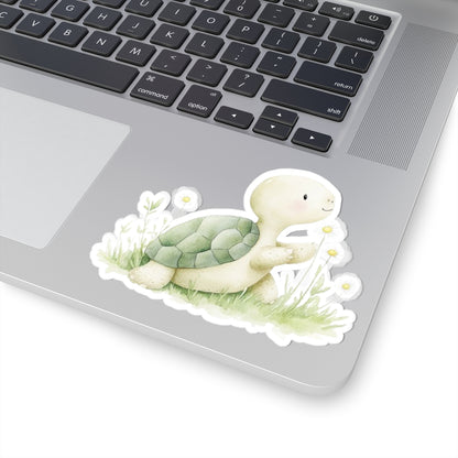 Whimsical Turtle Kiss-Cut Sticker, Turtle sticker, Reptile Sticker, Pet Sticker, Cute Animal Decals, Pet Decal, Vinyl Sticker, Pet Gift, Laptop Sticker, Luggage Sticker, Water Bottle Sticker, Tumbler sticker, Scrapbook Sticker