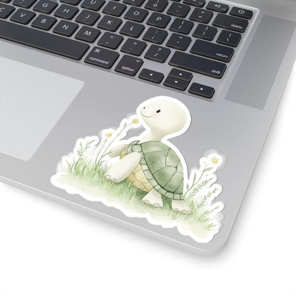 Whimsical Turtle Kiss-Cut Sticker, Turtle sticker, Reptile Sticker, Pet Sticker, Cute Animal Decals, Pet Decal, Vinyl Sticker, Pet Gift, Laptop Sticker, Luggage Sticker, Water Bottle Sticker, Tumbler sticker, Scrapbook Sticker