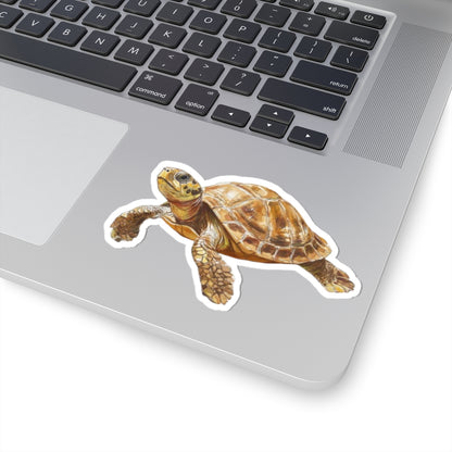 Whimsical Turtle Kiss-Cut Sticker, Turtle sticker, Reptile Sticker, Pet Sticker, Cute Animal Decals, Pet Decal, Vinyl Sticker, Pet Gift, Laptop Sticker, Luggage Sticker, Water Bottle Sticker, Tumbler sticker, Scrapbook Sticker