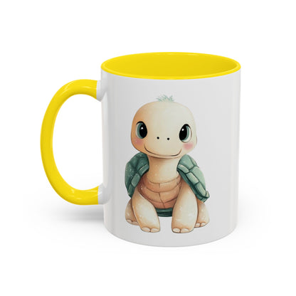 Cute Turtle Accent Coffee Mug, Unique Gift for Animal Lovers, Kitchen Decor, Cute Drinkware, Fun Collectible Mug
