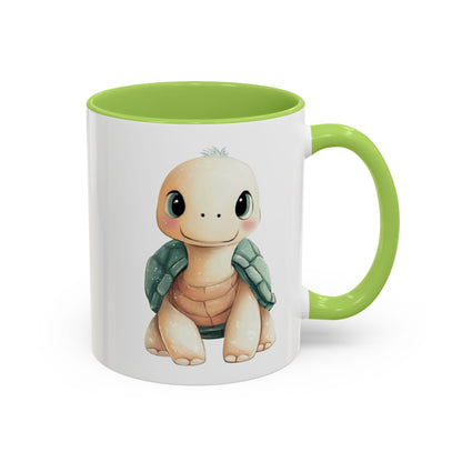 Cute Turtle Accent Coffee Mug, Unique Gift for Animal Lovers, Kitchen Decor, Cute Drinkware, Fun Collectible Mug