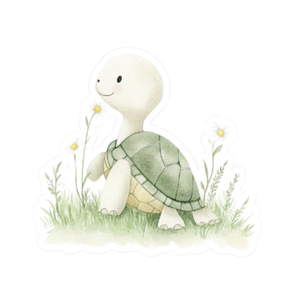 Whimsical Turtle Kiss-Cut Sticker, Turtle sticker, Reptile Sticker, Pet Sticker, Cute Animal Decals, Pet Decal, Vinyl Sticker, Pet Gift, Laptop Sticker, Luggage Sticker, Water Bottle Sticker, Tumbler sticker, Scrapbook Sticker